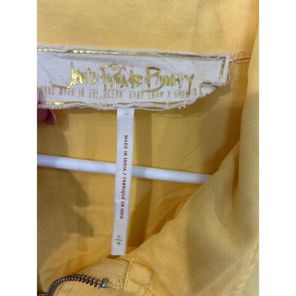 Jen's Pirate Booty Palmetto Romper 6 pocket yellow tropical - Picture 6 of 7